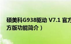 硕美科G938驱动 V7.1 官方版（硕美科G938驱动 V7.1 官方版功能简介）