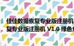 佳佳数据恢复专业版注册机 V1.0 绿色免费版（佳佳数据恢复专业版注册机 V1.0 绿色免费版功能简介）