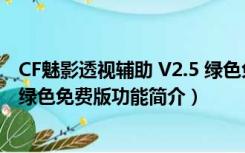 CF魅影透视辅助 V2.5 绿色免费版（CF魅影透视辅助 V2.5 绿色免费版功能简介）