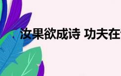 汝果欲成诗 功夫在诗外（功夫在诗外）