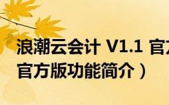 浪潮云会计 V1.1 官方版（浪潮云会计 V1.1 官方版功能简介）