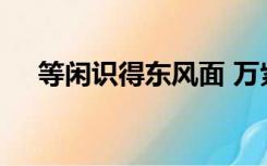 等闲识得东风面 万紫千红总是春的哲理