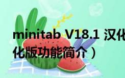 minitab V18.1 汉化版（minitab V18.1 汉化版功能简介）