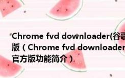 Chrome fvd downloader(谷歌浏览器fvd视频下载插件) V6.5.1 官方版（Chrome fvd downloader(谷歌浏览器fvd视频下载插件) V6.5.1 官方版功能简介）