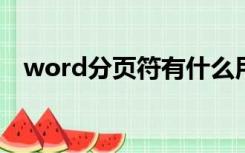 word分页符有什么用（分页符有什么用）