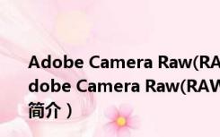 Adobe Camera Raw(RAW处理软件) V9.10.1 免费版（Adobe Camera Raw(RAW处理软件) V9.10.1 免费版功能简介）