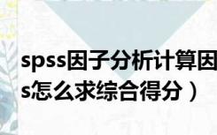 spss因子分析计算因子得分（因子分析法spss怎么求综合得分）