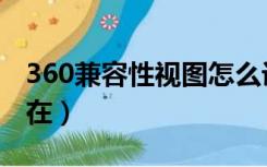 360兼容性视图怎么设置（360兼容视图设置在）