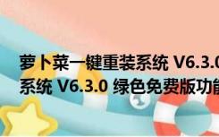 萝卜菜一键重装系统 V6.3.0 绿色免费版（萝卜菜一键重装系统 V6.3.0 绿色免费版功能简介）