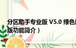 分区助手专业版 V5.0 绿色版（分区助手专业版 V5.0 绿色版功能简介）