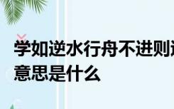 学如逆水行舟不进则退心似平原走马易放难追意思是什么