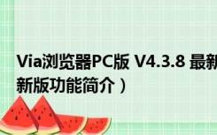 Via浏览器PC版 V4.3.8 最新版（Via浏览器PC版 V4.3.8 最新版功能简介）