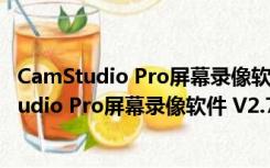 CamStudio Pro屏幕录像软件 V2.7.3 汉化免费版（CamStudio Pro屏幕录像软件 V2.7.3 汉化免费版功能简介）