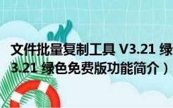 文件批量复制工具 V3.21 绿色免费版（文件批量复制工具 V3.21 绿色免费版功能简介）