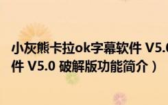 小灰熊卡拉ok字幕软件 V5.0 破解版（小灰熊卡拉ok字幕软件 V5.0 破解版功能简介）