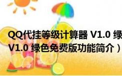 QQ代挂等级计算器 V1.0 绿色免费版（QQ代挂等级计算器 V1.0 绿色免费版功能简介）