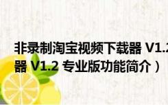 非录制淘宝视频下载器 V1.2 专业版（非录制淘宝视频下载器 V1.2 专业版功能简介）