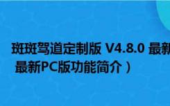 斑斑驾道定制版 V4.8.0 最新PC版（斑斑驾道定制版 V4.8.0 最新PC版功能简介）