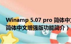 Winamp 5.07 pro 简体中文增强版（Winamp 5.07 pro 简体中文增强版功能简介）