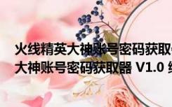 火线精英大神账号密码获取器 V1.0 绿色免费版（火线精英大神账号密码获取器 V1.0 绿色免费版功能简介）