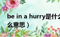 be in a hurry是什么意思（in a hurry是什么意思）