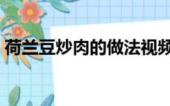 荷兰豆炒肉的做法视频（荷兰豆炒肉的做法）