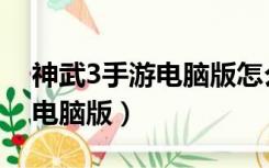 神武3手游电脑版怎么不能放大（神武3手游电脑版）