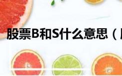 股票B和S什么意思（股市b和s是什么意思）