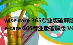 wise care 365专业版破解版 V6.3.3.611 绿色便携版（wise care 365专业版破解版 V6.3.3.611 绿色便携版功能简介）