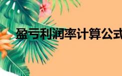 盈亏利润率计算公式（盈亏率计算公式）