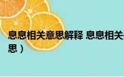 息息相关意思解释 息息相关是什么意思（息息相关是什么意思）