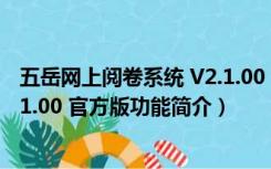 五岳网上阅卷系统 V2.1.00 官方版（五岳网上阅卷系统 V2.1.00 官方版功能简介）