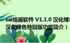 sai绘画软件 V1.1.0 汉化绿色特别版（sai绘画软件 V1.1.0 汉化绿色特别版功能简介）