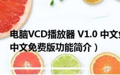 电脑VCD播放器 V1.0 中文免费版（电脑VCD播放器 V1.0 中文免费版功能简介）