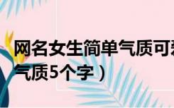 网名女生简单气质可爱五个字（网名女生简单气质5个字）