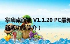 掌嗨桌面端 V1.1.20 PC最新版（掌嗨桌面端 V1.1.20 PC最新版功能简介）