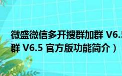 微盛微信多开搜群加群 V6.5 官方版（微盛微信多开搜群加群 V6.5 官方版功能简介）