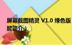 屏幕截图精灵 V1.0 绿色版（屏幕截图精灵 V1.0 绿色版功能简介）