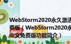 WebStorm2020永久激活版(含激活码) V2020.3.3 中文免费版（WebStorm2020永久激活版(含激活码) V2020.3.3 中文免费版功能简介）