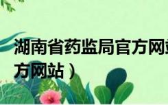 湖南省药监局官方网站查询（湖南省药监局官方网站）