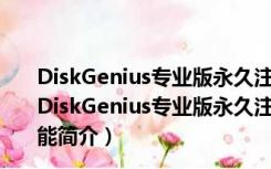 DiskGenius专业版永久注册版 V5.4.1.1178 吾爱破解版（DiskGenius专业版永久注册版 V5.4.1.1178 吾爱破解版功能简介）