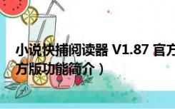 小说快捕阅读器 V1.87 官方版（小说快捕阅读器 V1.87 官方版功能简介）