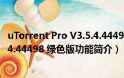 uTorrent Pro V3.5.4.44498 绿色版（uTorrent Pro V3.5.4.44498 绿色版功能简介）