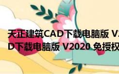 天正建筑CAD下载电脑版 V2020 免授权码版（天正建筑CAD下载电脑版 V2020 免授权码版功能简介）