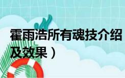 霍雨浩所有魂技介绍（霍雨浩全部魂环和魂技及效果）