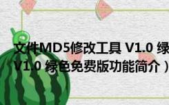 文件MD5修改工具 V1.0 绿色免费版（文件MD5修改工具 V1.0 绿色免费版功能简介）