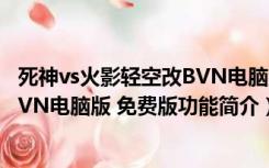 死神vs火影轻空改BVN电脑版 免费版（死神vs火影轻空改BVN电脑版 免费版功能简介）