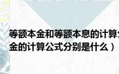 等额本金和等额本息的计算公式的区别（等额本息和等额本金的计算公式分别是什么）