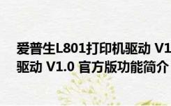 爱普生L801打印机驱动 V1.0 官方版（爱普生L801打印机驱动 V1.0 官方版功能简介）