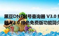 黑豆DNF封号查询器 V3.0 绿色免费版（黑豆DNF封号查询器 V3.0 绿色免费版功能简介）